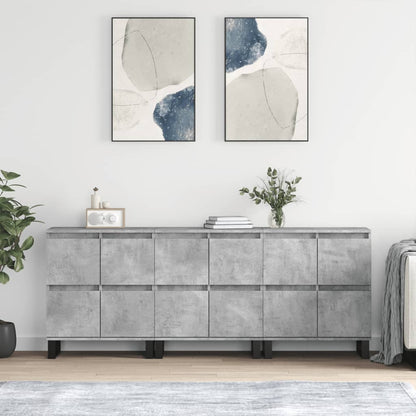 Sideboards 3 pcs Concrete Grey Engineered Wood