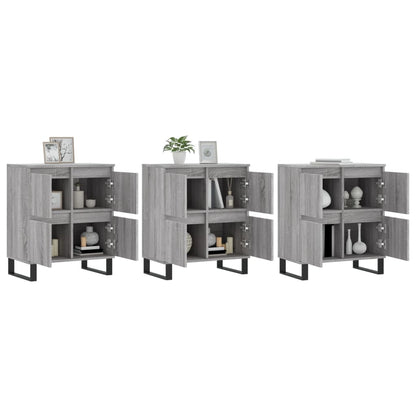 Sideboards 3 pcs Grey Sonoma Engineered Wood