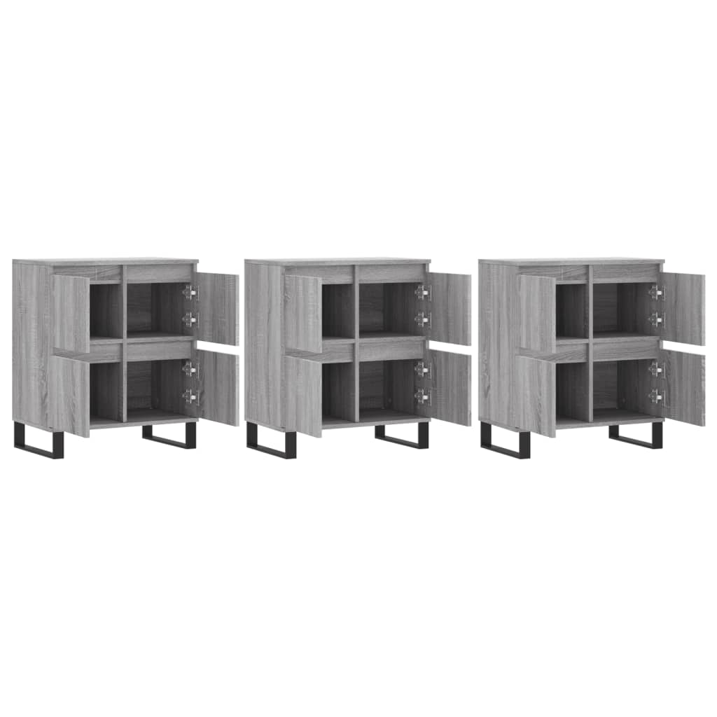 Sideboards 3 pcs Grey Sonoma Engineered Wood