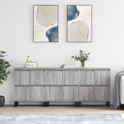 Sideboards 3 pcs Grey Sonoma Engineered Wood