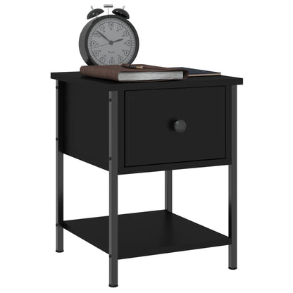 Bedside Table Black 34x35.5x45 cm Engineered Wood