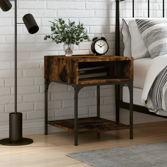 Bedside Table Smoked Oak 40x41x50 cm Engineered Wood