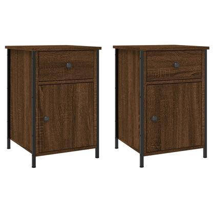 Bedside Cabinets 2 pcs Brown Oak 40x42x60 cm Engineered Wood