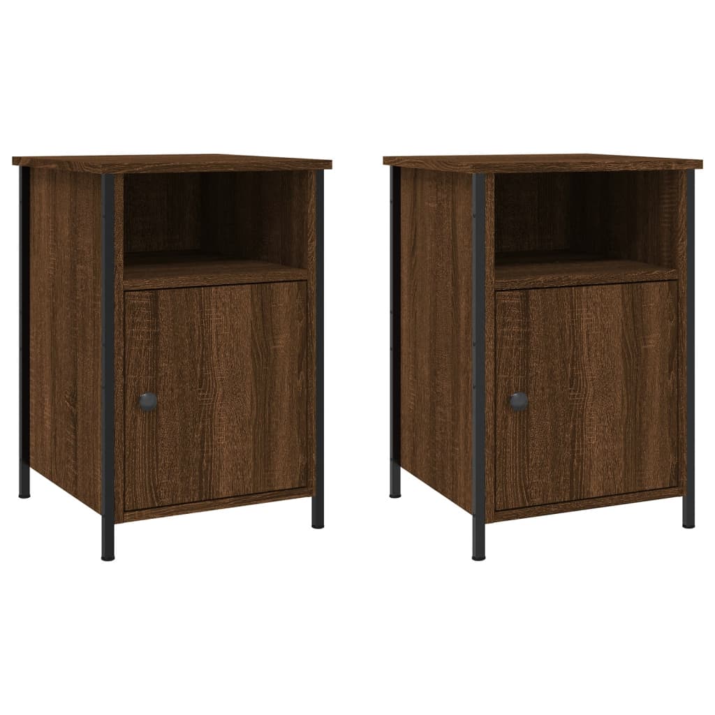 Bedside Cabinets 2 pcs Brown Oak 40x42x60 cm Engineered Wood