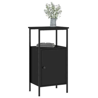 Bedside Cabinet Black 41x31x80 cm Engineered Wood