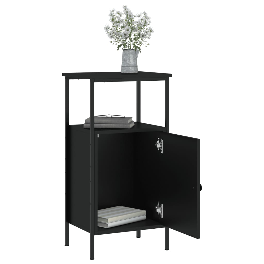 Bedside Cabinet Black 41x31x80 cm Engineered Wood