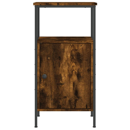 Bedside Cabinet Smoked Oak 41x31x80 cm Engineered Wood