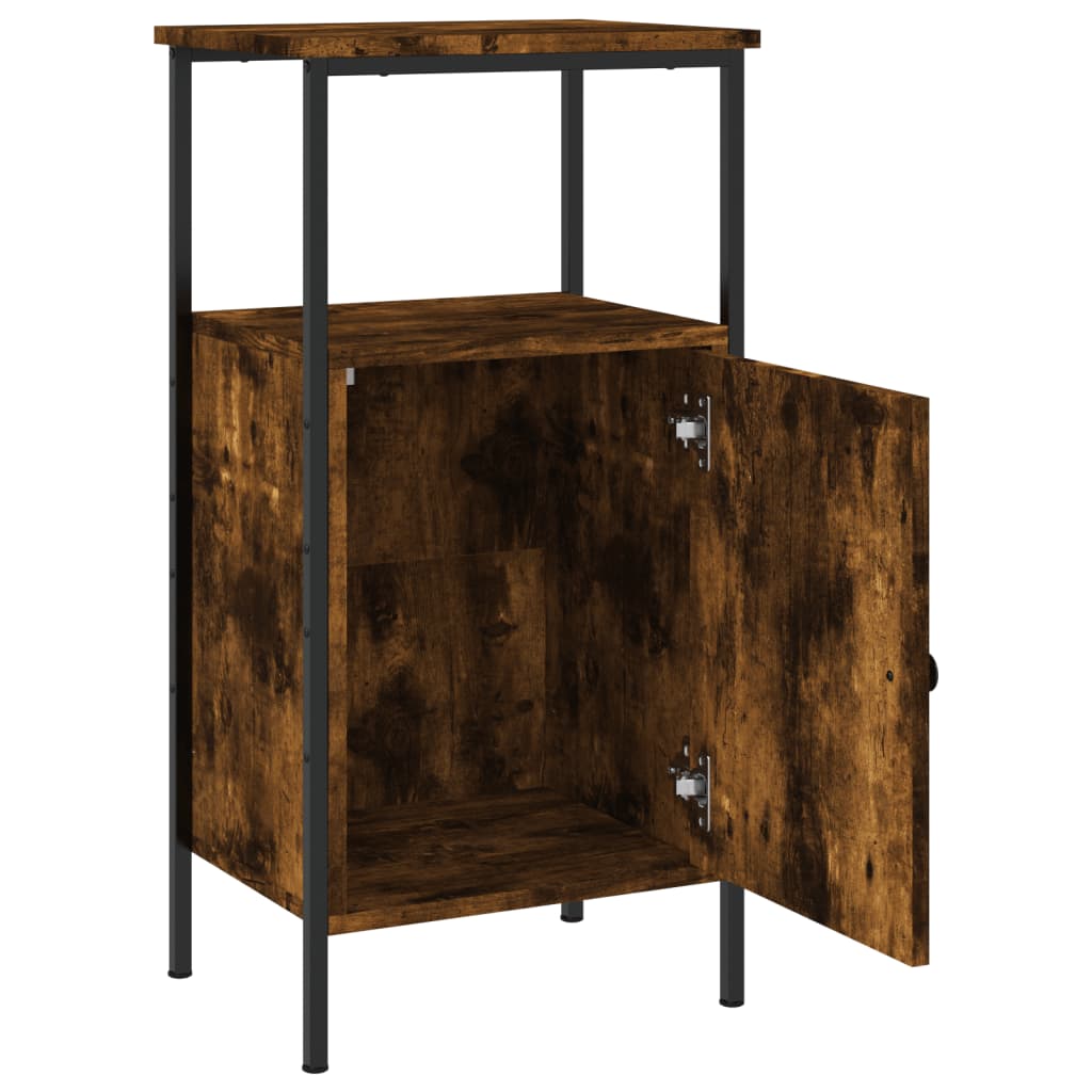 Bedside Cabinet Smoked Oak 41x31x80 cm Engineered Wood