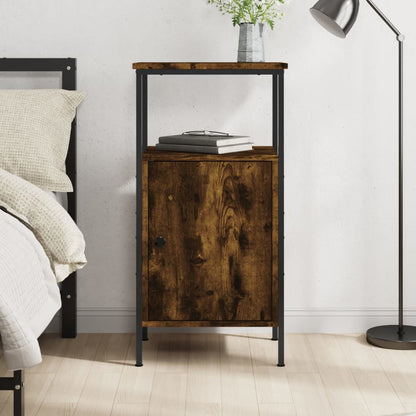 Bedside Cabinet Smoked Oak 41x31x80 cm Engineered Wood