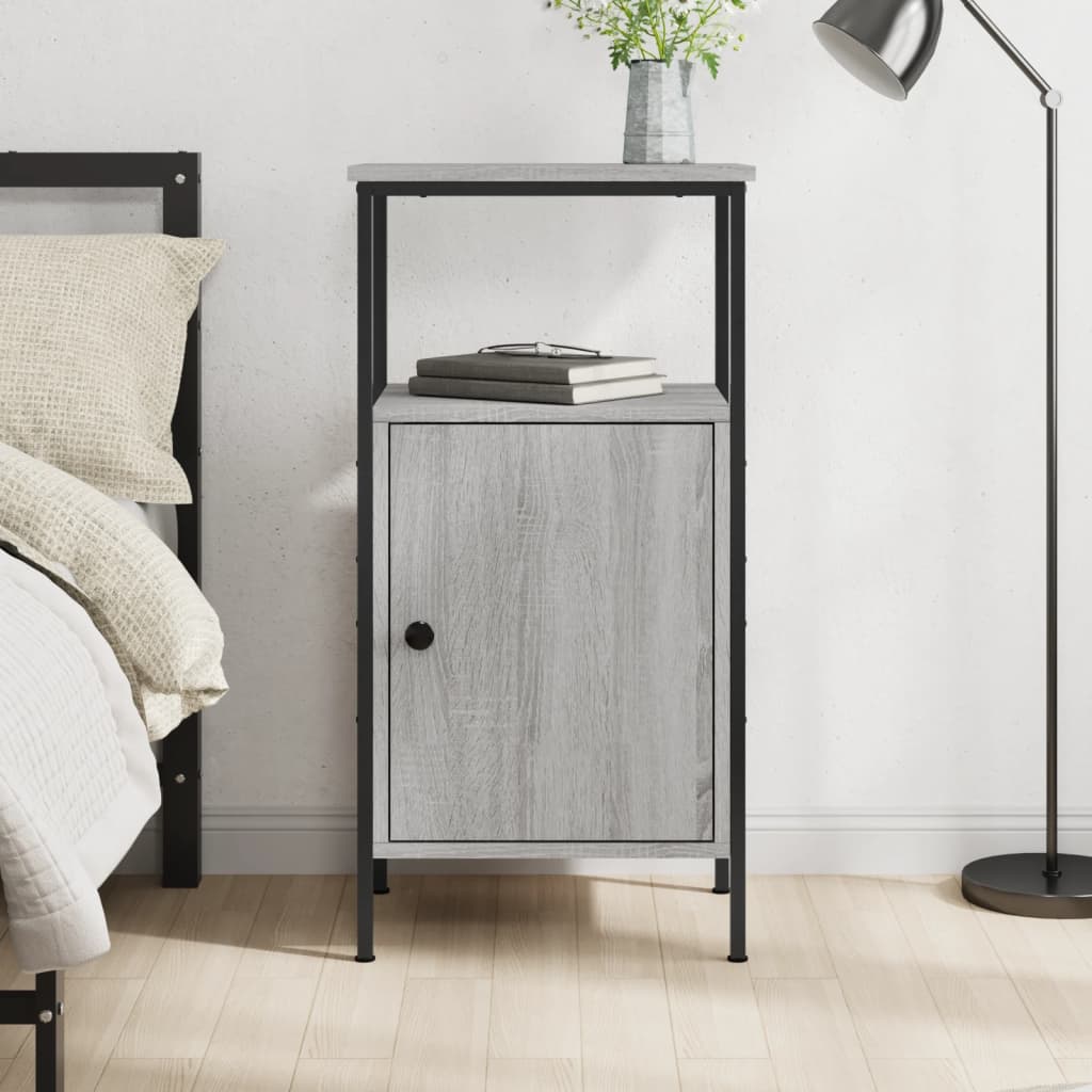 Bedside Cabinet Grey Sonoma 41x31x80 cm Engineered Wood