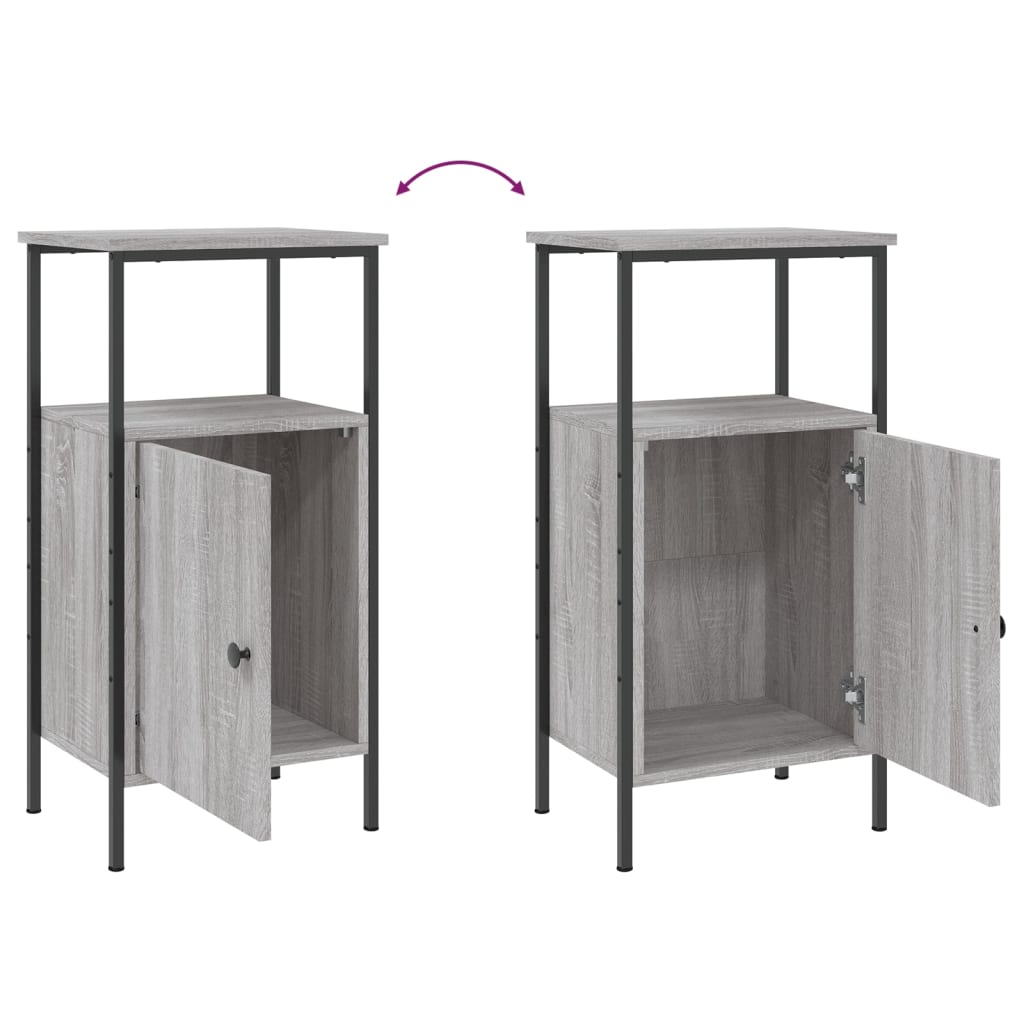 Bedside Cabinets 2 pcs Grey Sonoma 41x31x80 cm Engineered Wood