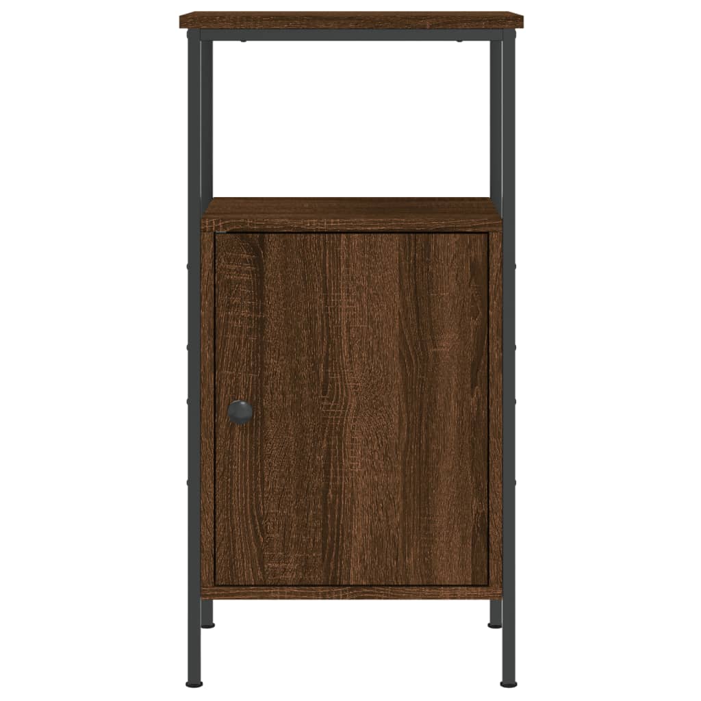 Bedside Cabinet Brown Oak 41x31x80 cm Engineered Wood