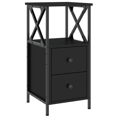 Bedside Cabinet Black 34x35.5x70 cm Engineered Wood