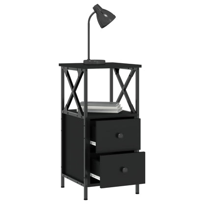 Bedside Cabinet Black 34x35.5x70 cm Engineered Wood