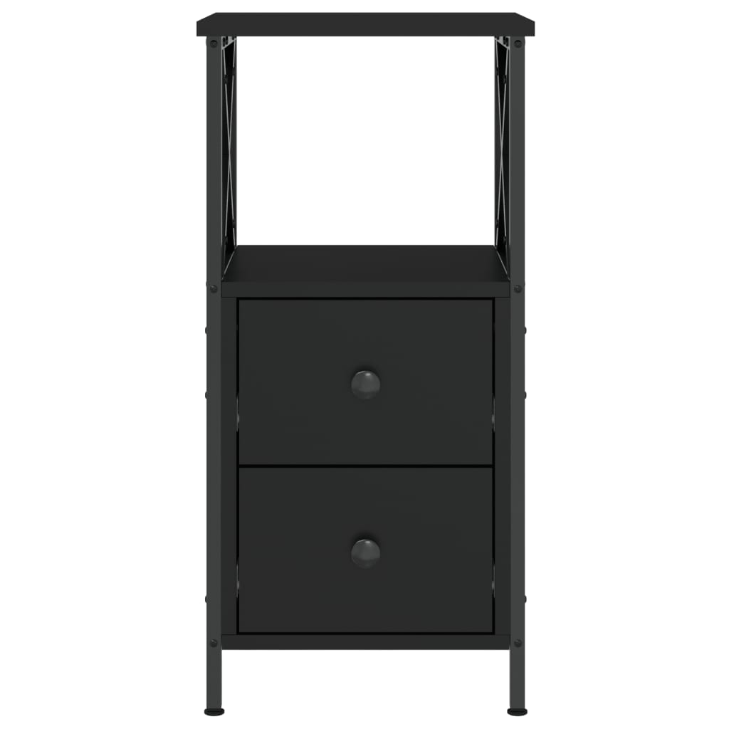 Bedside Cabinet Black 34x35.5x70 cm Engineered Wood