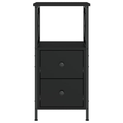 Bedside Cabinet Black 34x35.5x70 cm Engineered Wood