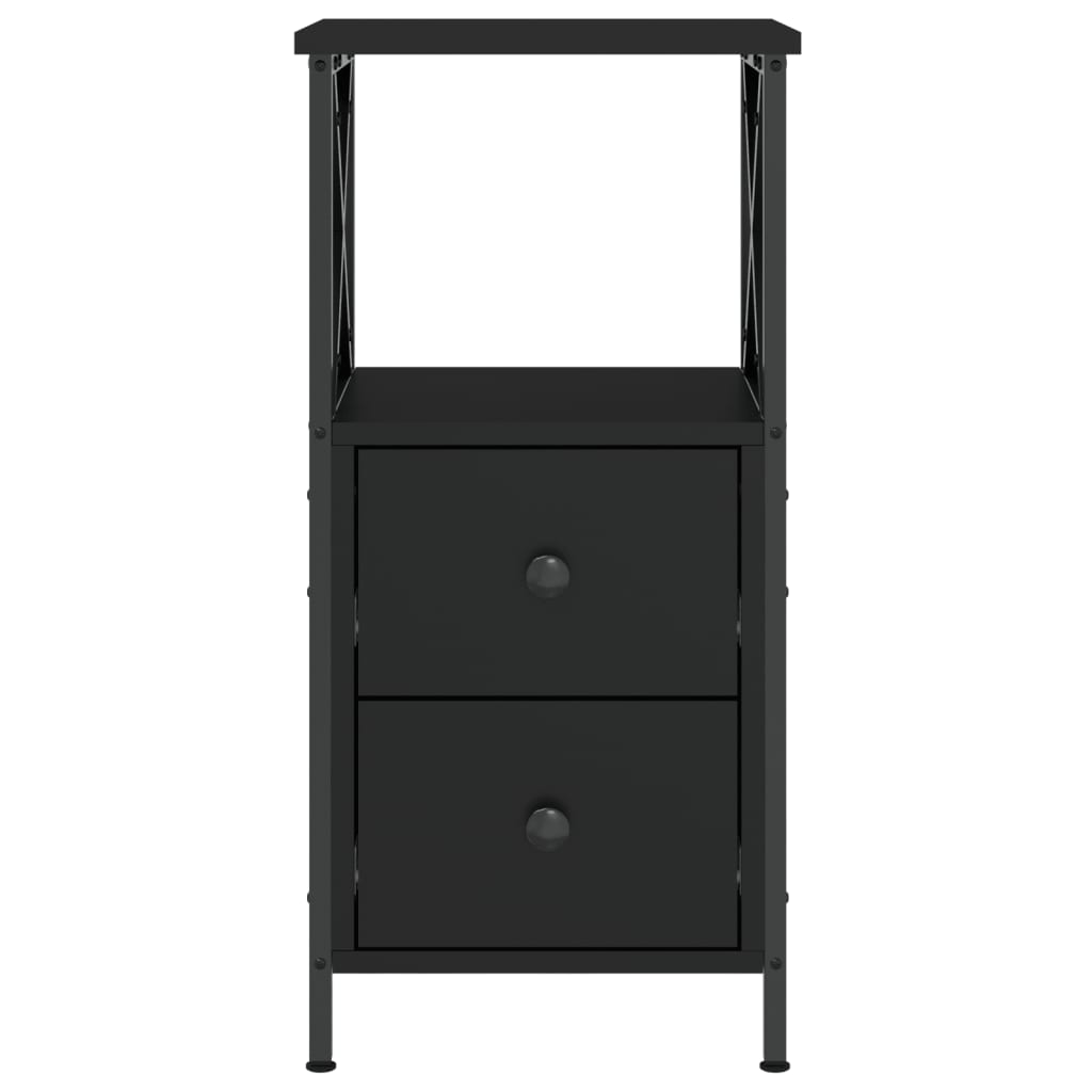 Bedside Cabinets 2 pcs Black 34x35.5x70 cm Engineered Wood