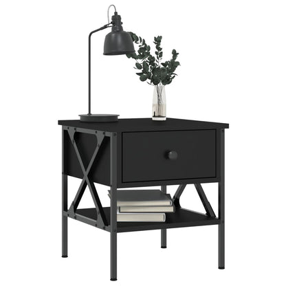 Bedside Table Black 40x42x45 cm Engineered Wood