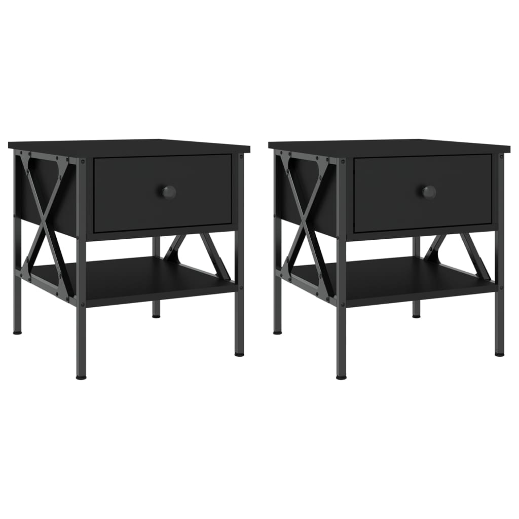 Bedside Tables 2 pcs Black 40x42x45 cm Engineered Wood