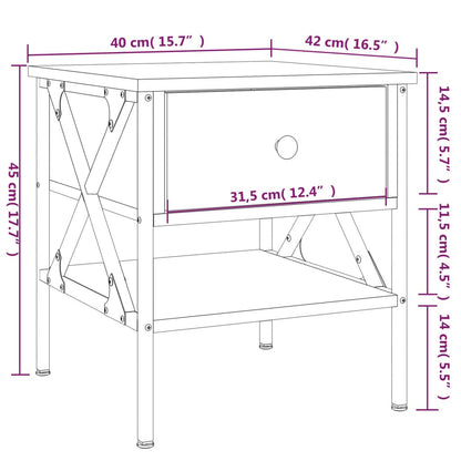 Bedside Table Sonoma Oak 40x42x45 cm Engineered Wood