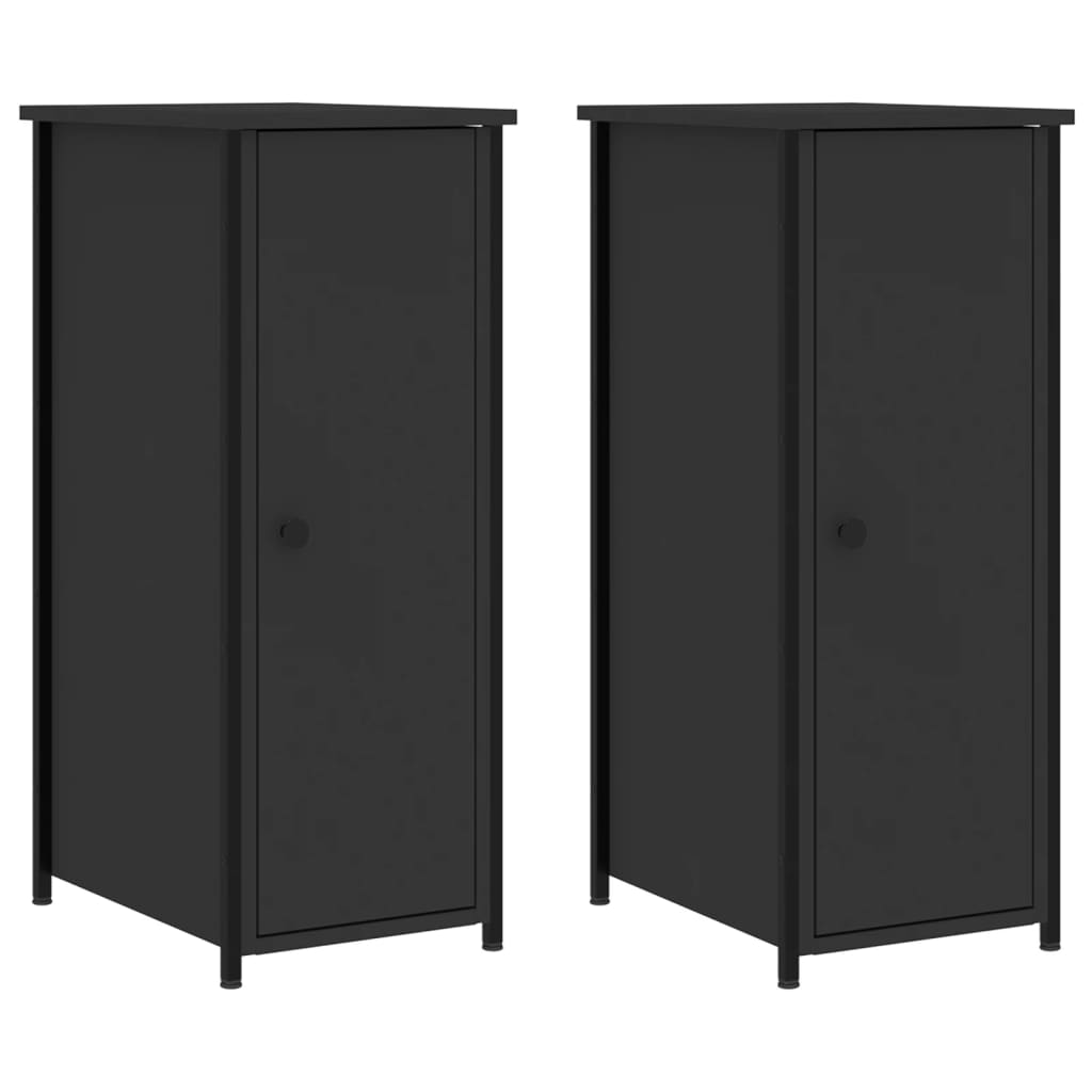 Bedside Cabinets 2 pcs Black 32x42x80 cm Engineered Wood