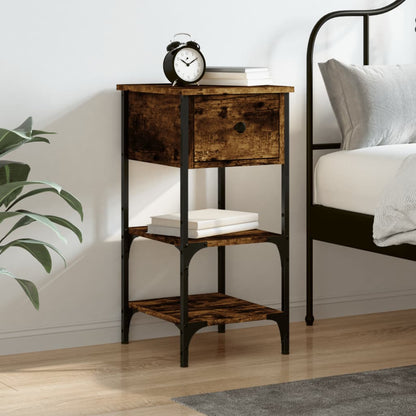 Bedside Cabinet Smoked Oak 34x36x70 cm Engineered Wood