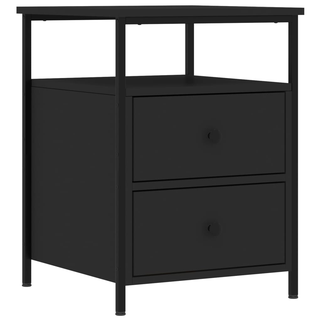 Bedside Cabinets 2 pcs Black 44x45x60 cm Engineered Wood