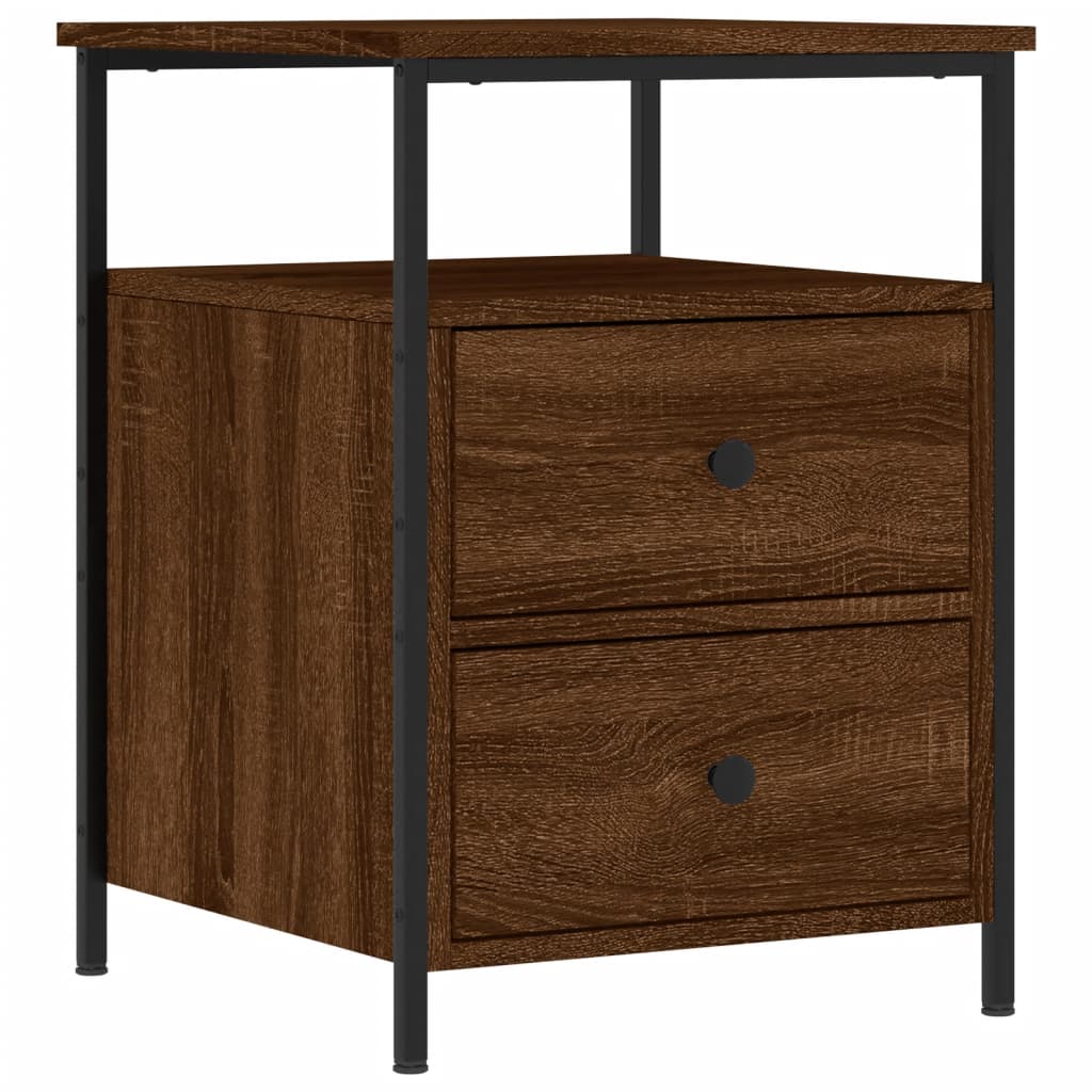 Bedside Cabinet Brown Oak 44x45x60 cm Engineered Wood