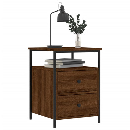 Bedside Cabinet Brown Oak 44x45x60 cm Engineered Wood