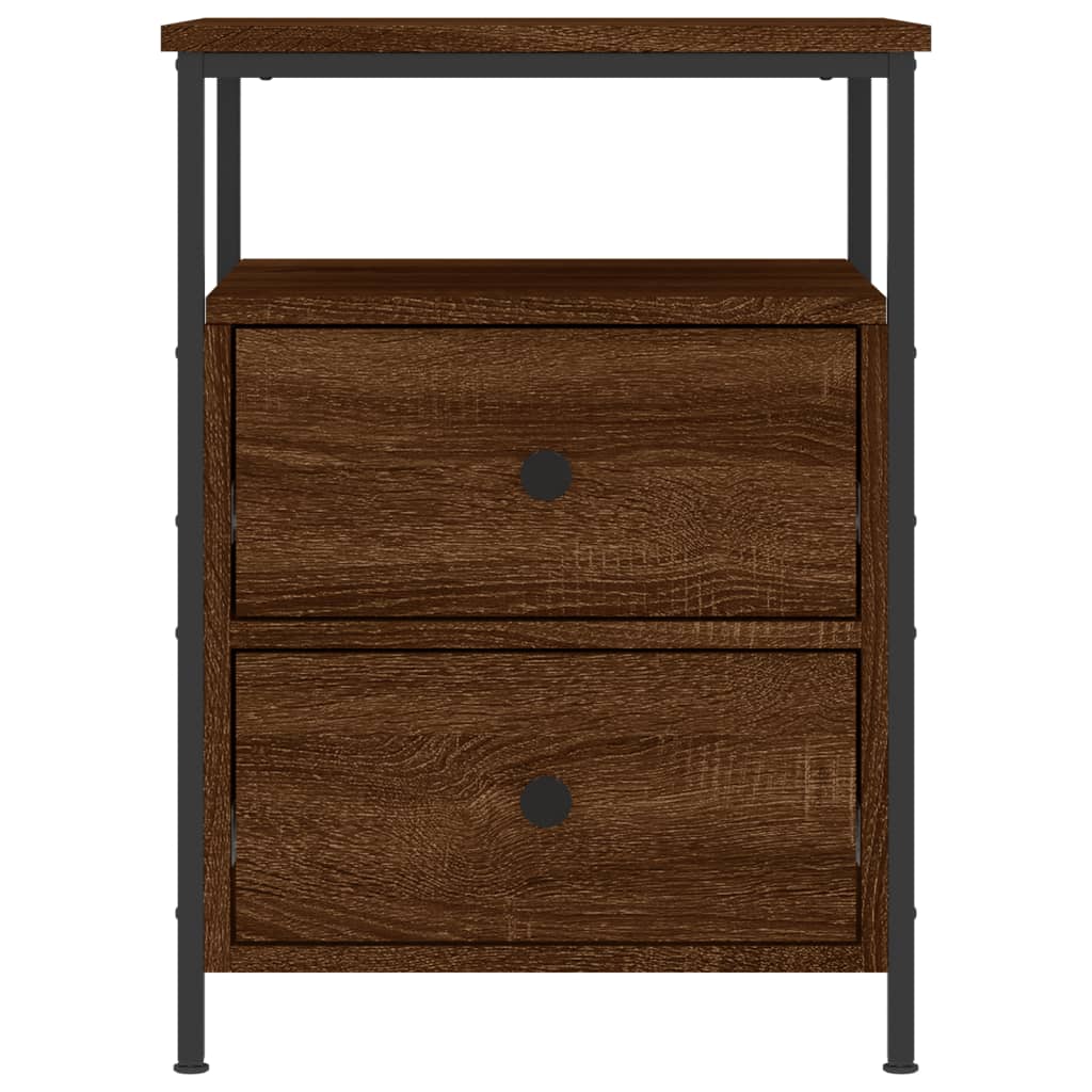 Bedside Cabinet Brown Oak 44x45x60 cm Engineered Wood