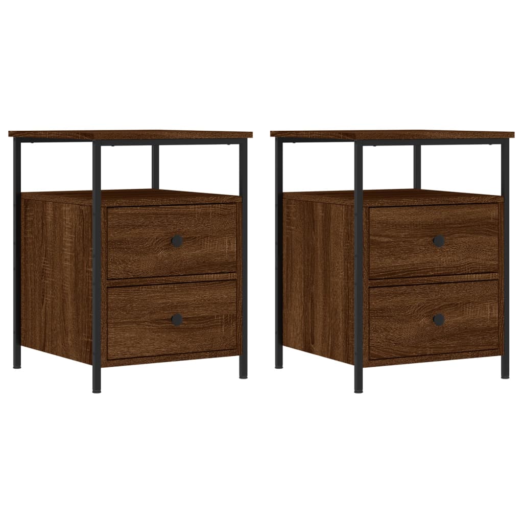 Bedside Cabinets 2 pcs Brown Oak 44x45x60 cm Engineered Wood