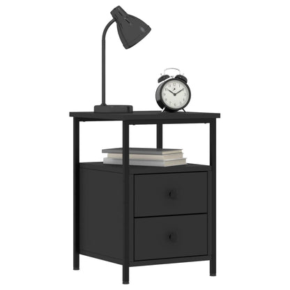 Bedside Cabinets 2 pcs Black 34x35.5x50 cm Engineered Wood