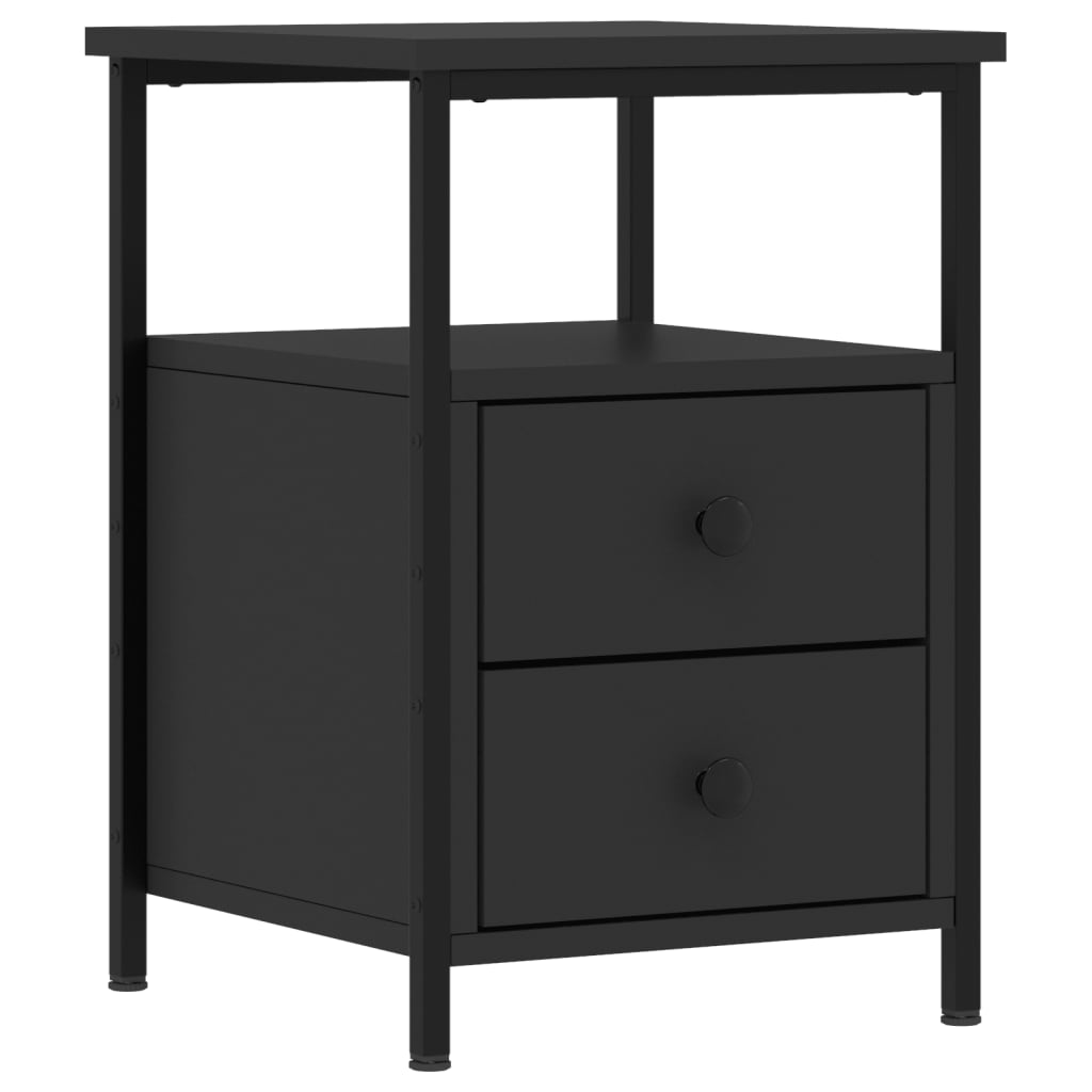 Bedside Cabinets 2 pcs Black 34x35.5x50 cm Engineered Wood