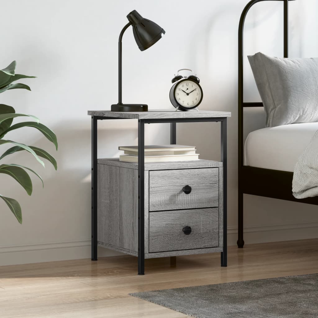 Bedside Cabinet Grey Sonoma 34x35.5x50 cm Engineered Wood