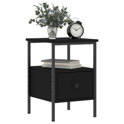 Bedside Cabinet Black 34x36x50 cm Engineered Wood