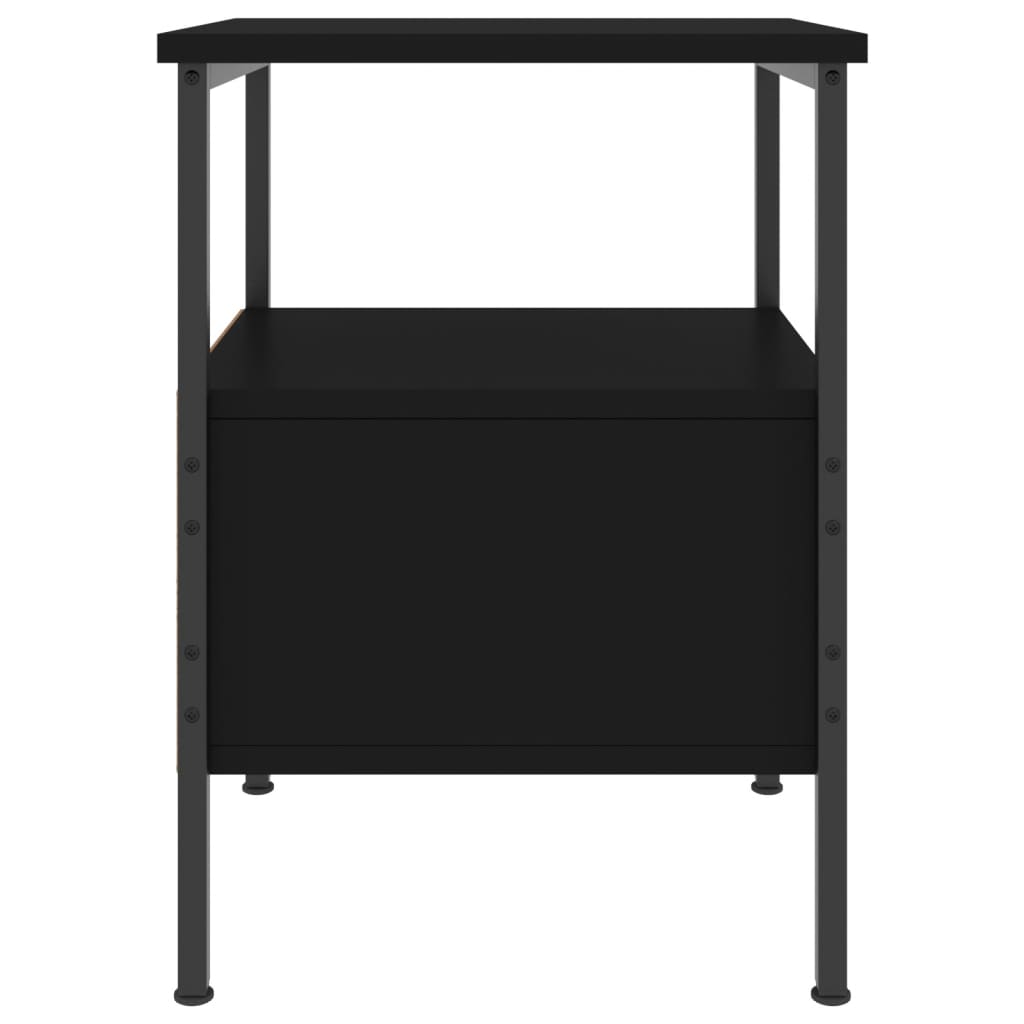 Bedside Cabinet Black 34x36x50 cm Engineered Wood