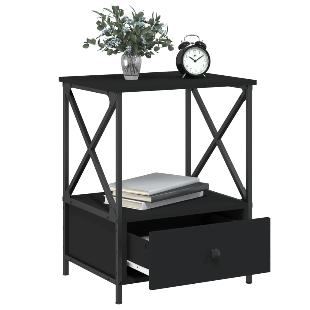 Bedside Tables 2 pcs Black 50x41x65 cm Engineered Wood