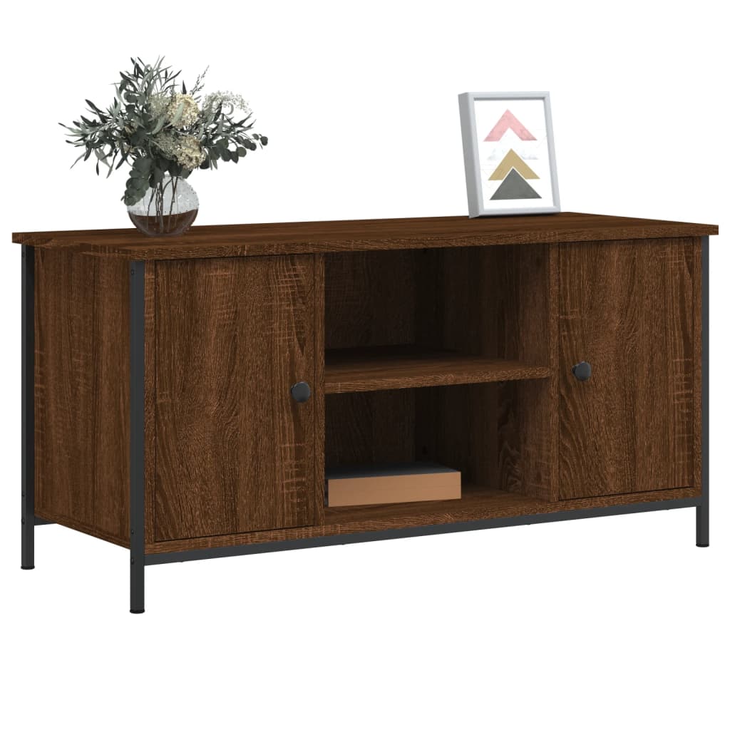 TV Cabinet Brown Oak 100x40x50 cm Engineered Wood