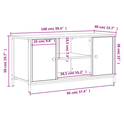 TV Cabinet Brown Oak 100x40x50 cm Engineered Wood