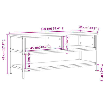 TV Cabinet Black 100x35x45 cm Engineered Wood