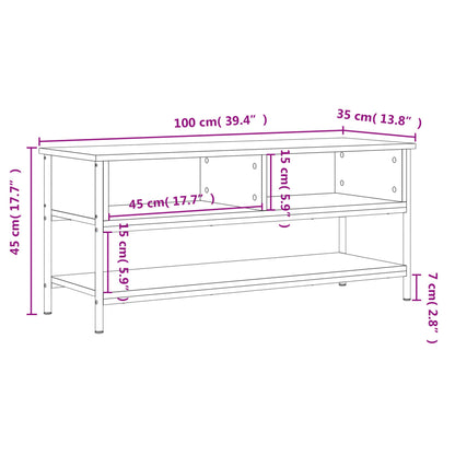 TV Cabinet Brown Oak 100x35x45 cm Engineered Wood