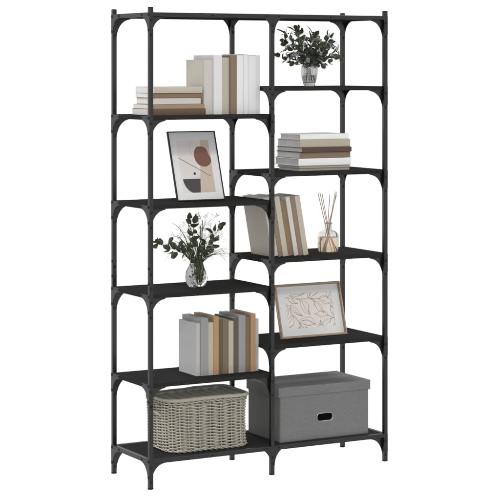 Bookshelf Black 100x32x170 cm Engineered Wood and Iron