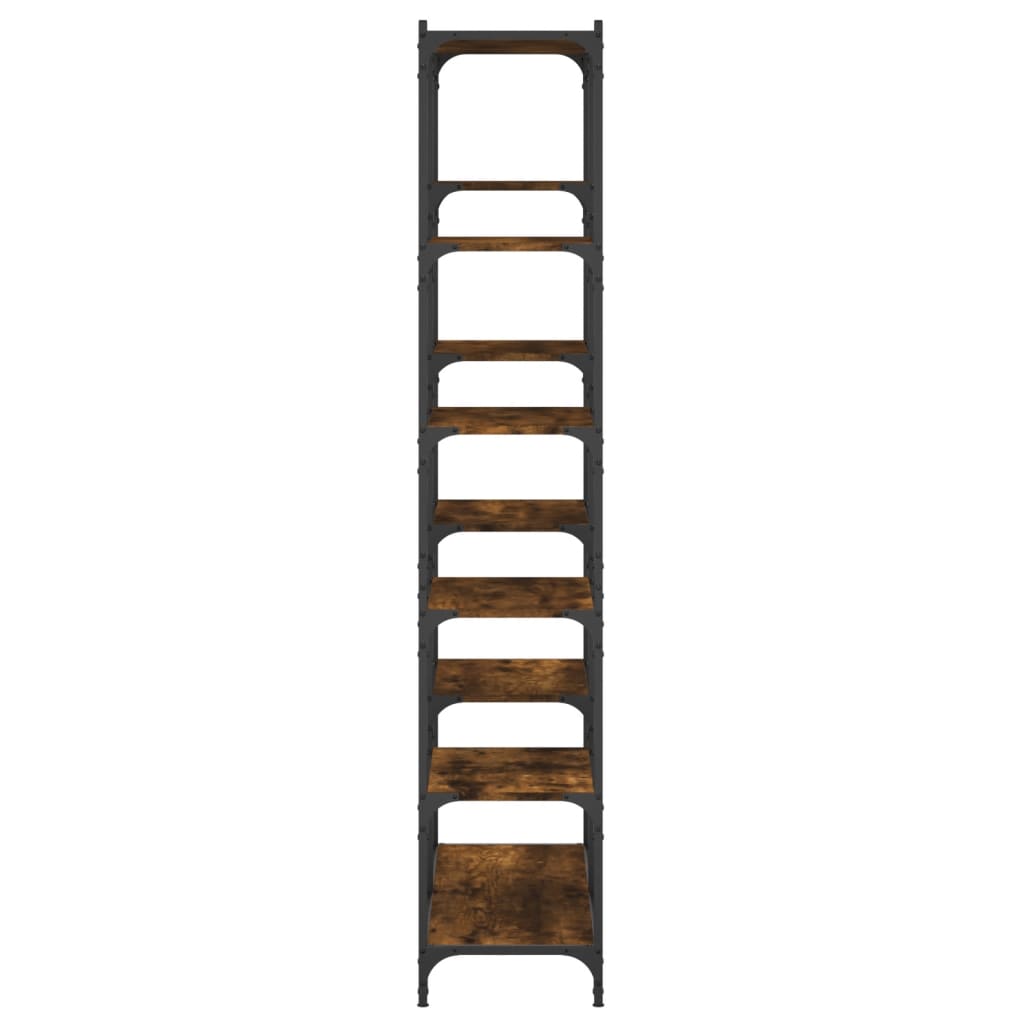 Bookshelf Smoked Oak 100x32x170 cm Engineered Wood and Iron