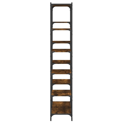 Bookshelf Smoked Oak 100x32x170 cm Engineered Wood and Iron