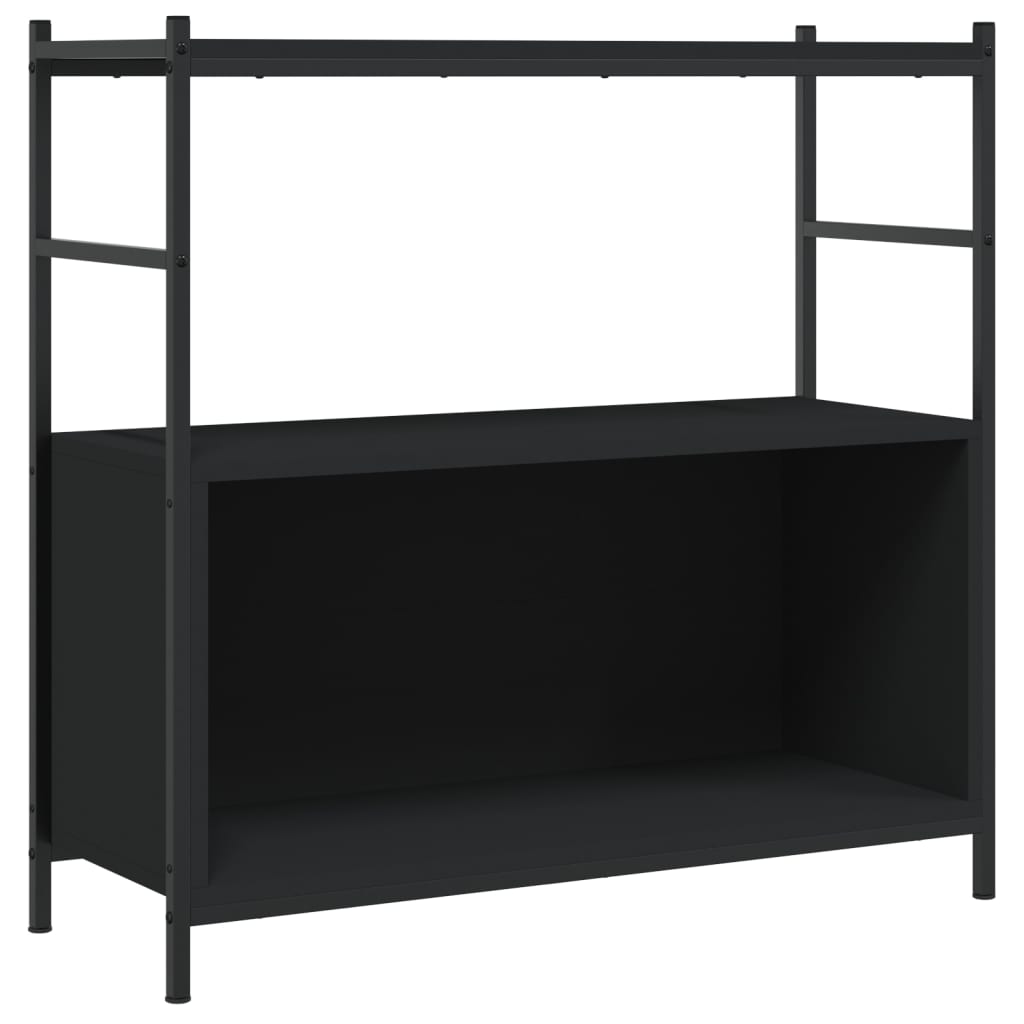 Bookshelf Black 80x30x78.5 cm Engineered Wood and Iron