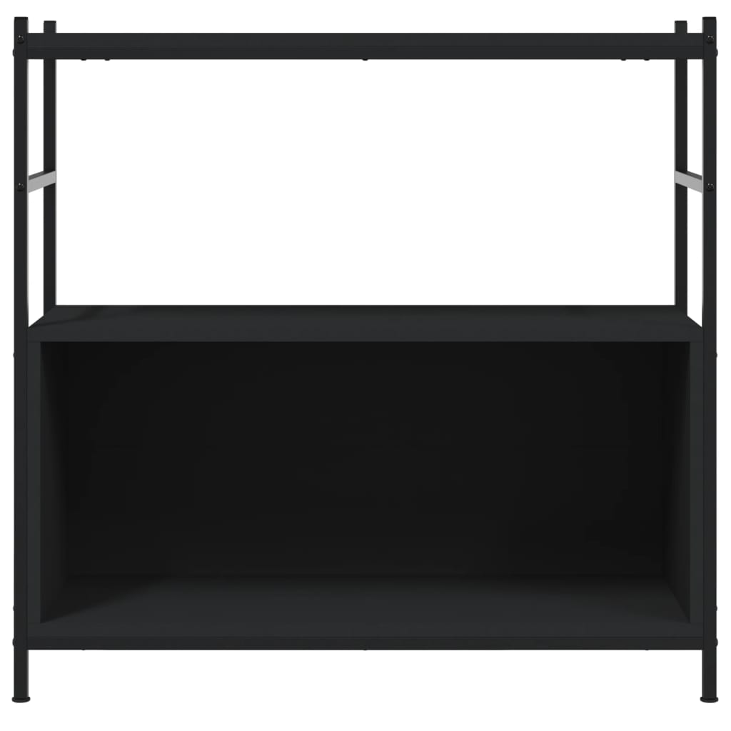 Bookshelf Black 80x30x78.5 cm Engineered Wood and Iron