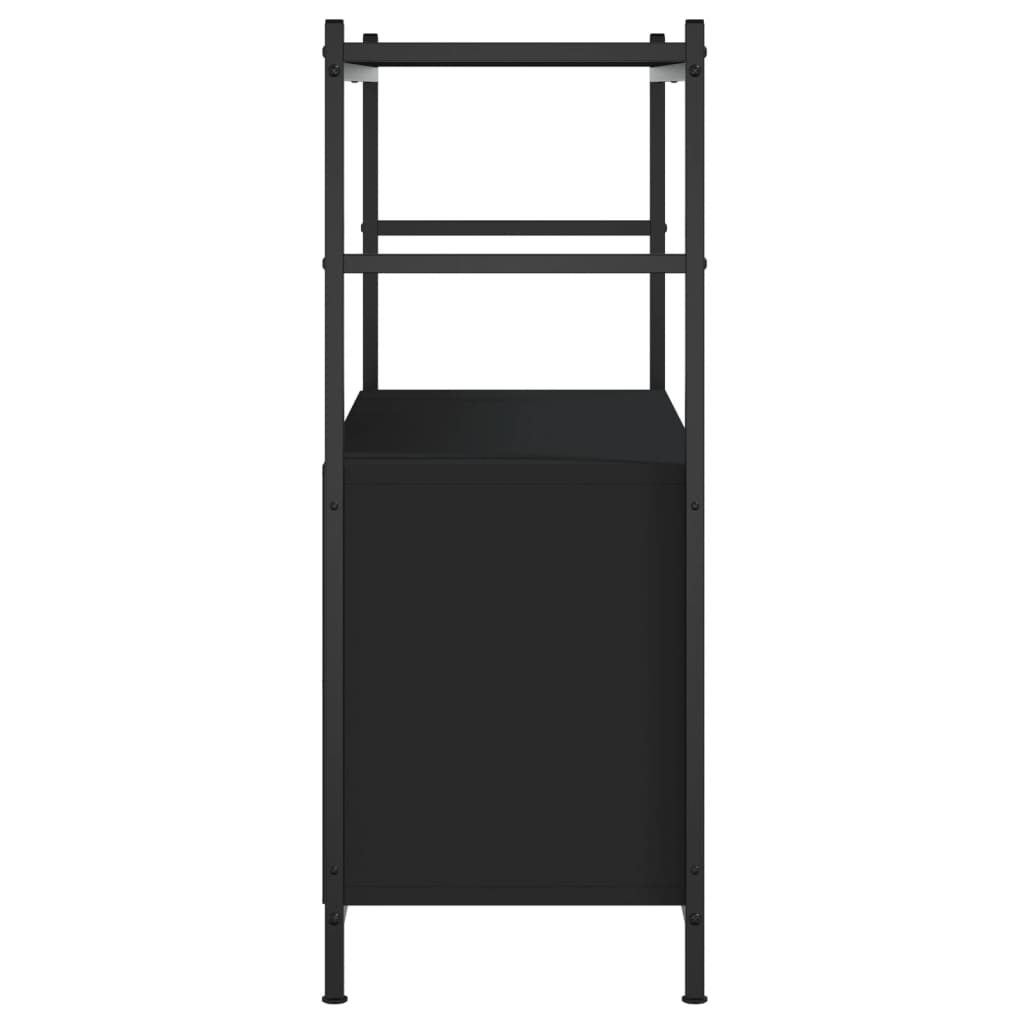 Bookshelf Black 80x30x78.5 cm Engineered Wood and Iron