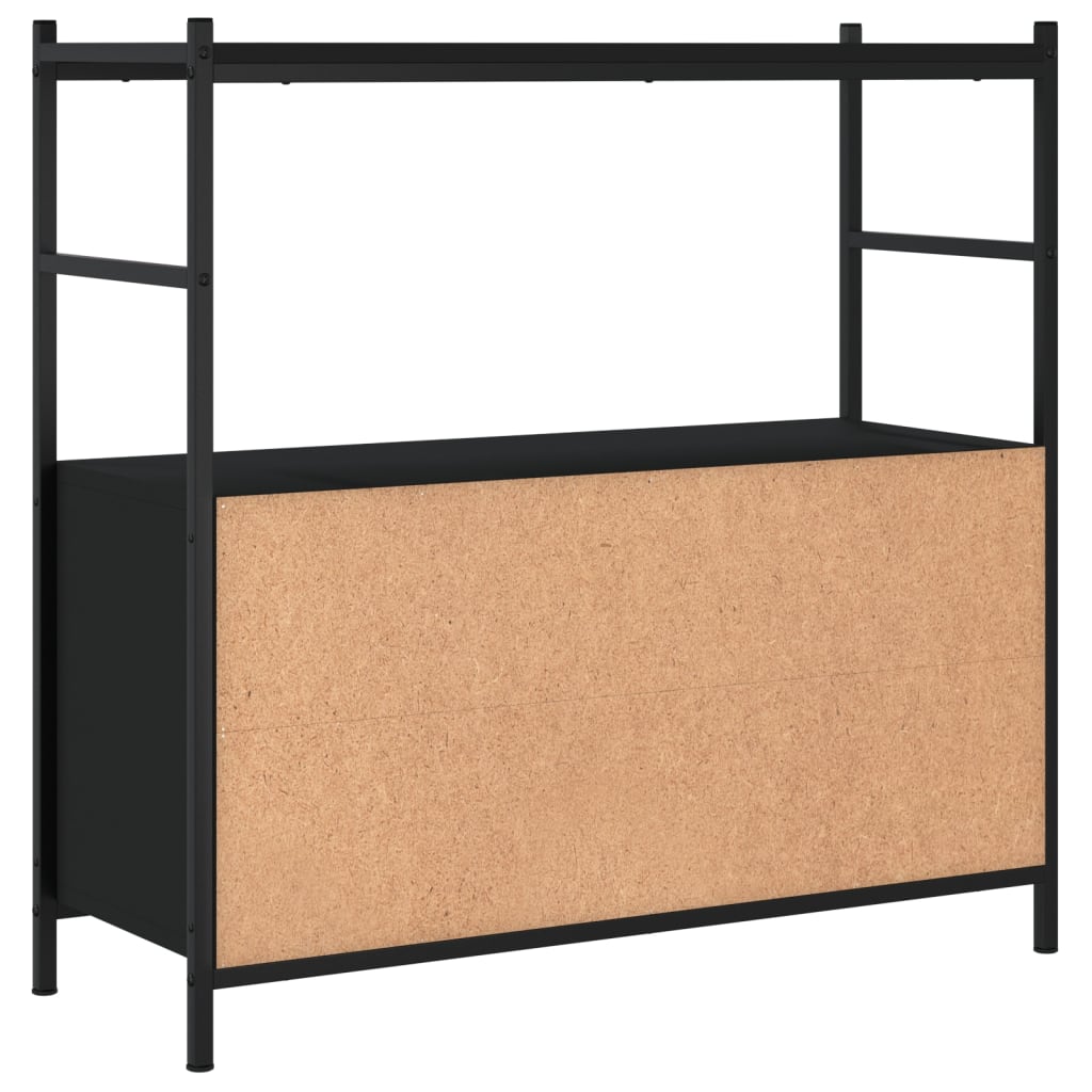 Bookshelf Black 80x30x78.5 cm Engineered Wood and Iron