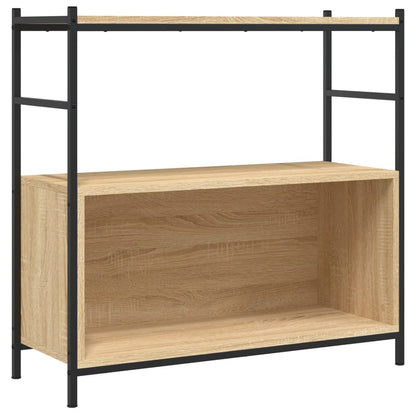 Bookshelf Sonoma Oak 80x30x78.5 cm Engineered Wood and Iron