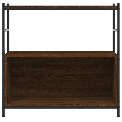 Bookshelf Brown Oak 80x30x78.5 cm Engineered Wood and Iron